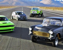 SEMA Drag Race: Hellcat vs Blasphemi vs Jeep FC vs Sonic! – 2014 SEMA Week Ep. 5