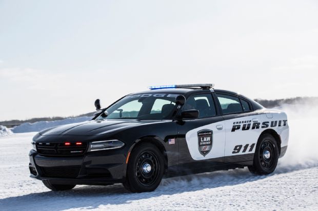 2016 Dodge Charger Pursuit Front Three Quarter In Motion