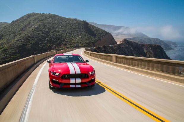 2016 Ford Shelby GT350 Mustang In Red Front View On Bridge
