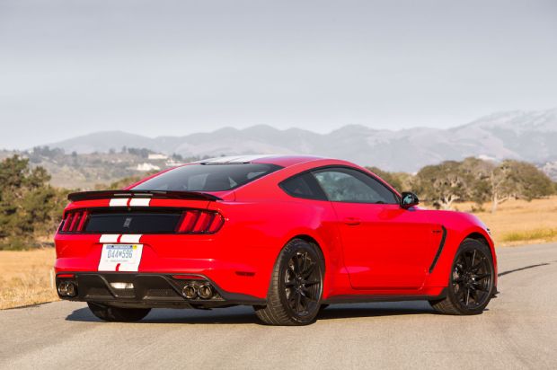 2016 Ford Shelby GT350 Mustang In Red Rear Side View Parked
