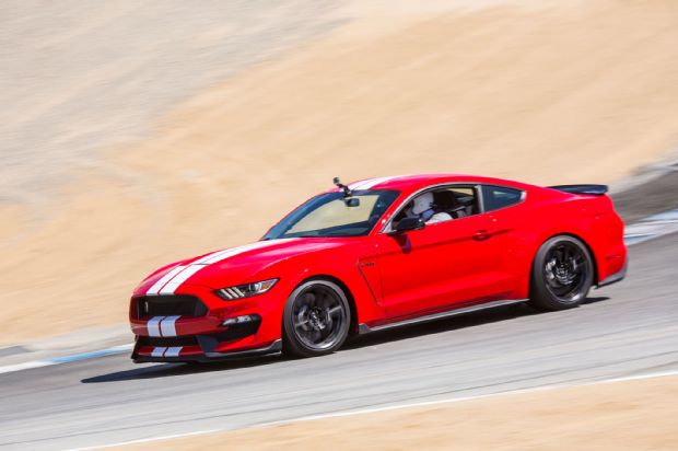 2016 Ford Shelby GT350 Mustang In Red Side Motion View On Track