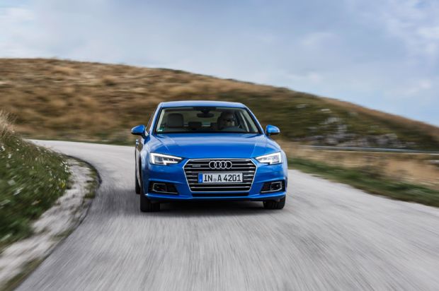 2017 Audi A4 Front View Lights On