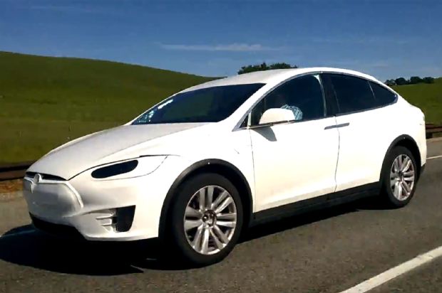 Tesla Model X Prototype Spied Front Three Quarters