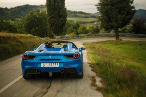 2016 Ferrari 488 Spider Rear View In Motion 01