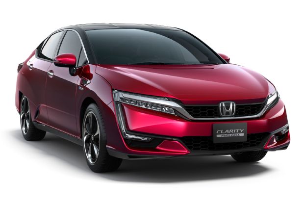 2017 Honda Clarity Fuel Cell Front Side View In Red