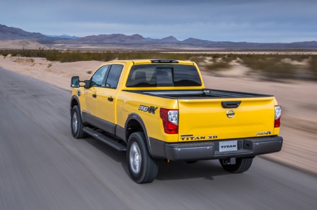 2016 Nissan Titan XD Rear Three Quarter In Motion