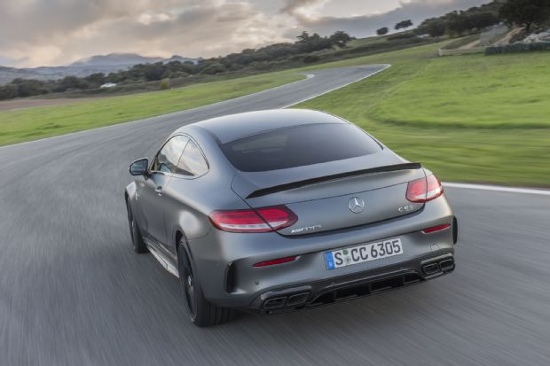 2017 Mercedes AMG C63 S Coupe Rear End In Motion