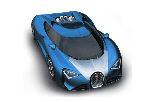 Bugatti Chiron Illustration Front Three Quarter