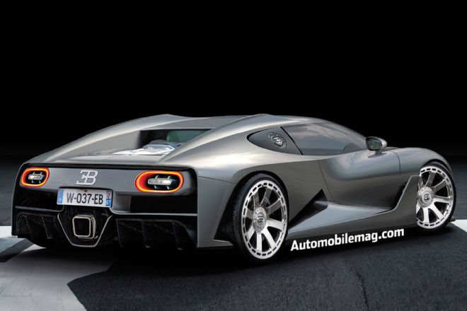 Bugatti Chiron Rendering Rear Three Quarter