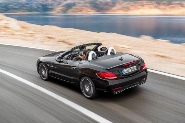 2017 Mercedes AMG SLC43 Rear Three Quarter In Motion