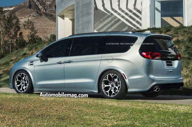 Chrysler Pacifica Hellcat Rendering Rear Three Quarter 1