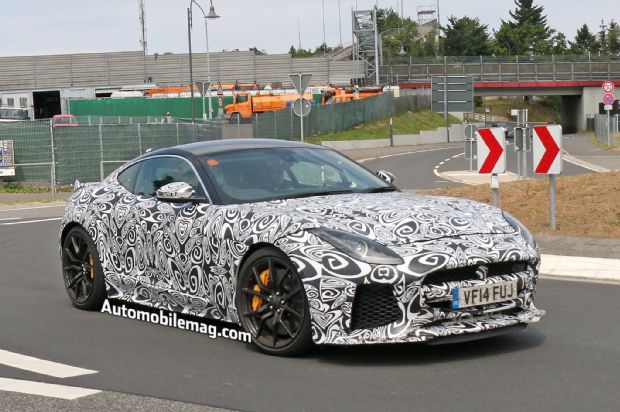 Jaguar F Type SVR Spy Photos Front Three Quarter 3