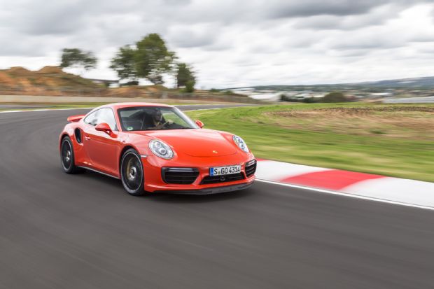 2017 Porsche 911 Turbo S Front Three Quarter In Motion 02