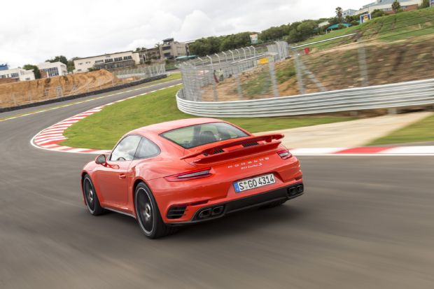 2017 Porsche 911 Turbo S Rear Three Quarter In Motion