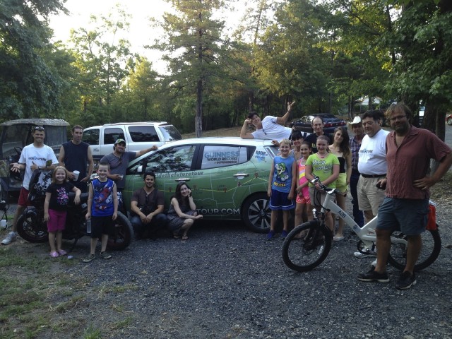 Electric-vehicle charging during cross-country 'Ride The Future' tour, Summer 2013 Electric-vehicle charging during cross-country 'Ride The Future' tour, Summer 2013