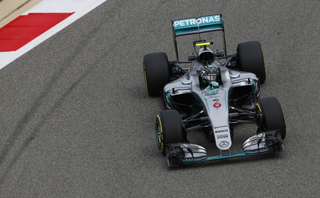 Mercedes AMG's Nico Rosberg at the 2016 Formula One Bahrain Grand Prix