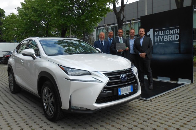 One millionth Lexus hybrid delivered to owner Aldo Pirronello in Milan, Italy