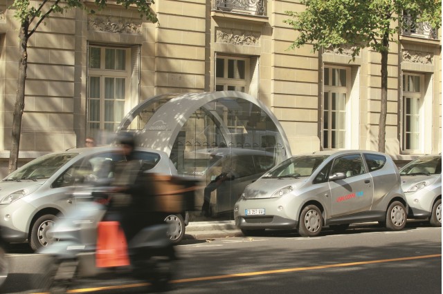 Bolloré BlueCar electric car used for Autolib' car-sharing service in Paris, September 2012