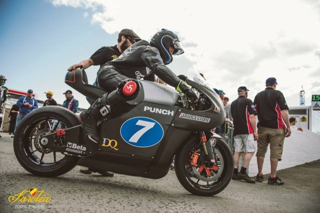 Electric motorcycle at 2016 Isle of Man TT Race: Sarolea