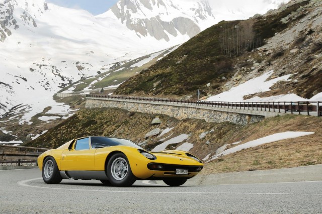 Lamborghini celebrates Miura's 50th anniversary with drive up St. Bernard Pass