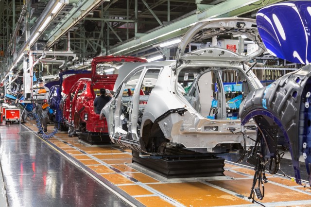 Nissan Leaf electric-car assembly at Sunderland, U.K., plant