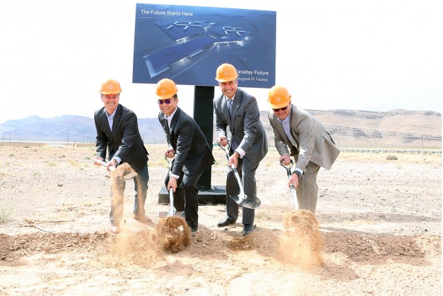 At the groundbreaking for Faraday Future's production facility in North Las Vegas (April 13, 2016)