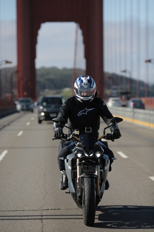 Bill Levasseur riding Energica Eva on California 1 tour from LA to San Francisco