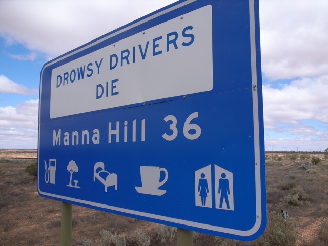 Drowsy drivers warning sign (photo by Flickr user Phil Robinson) Drowsy drivers warning sign (photo by Flickr user Phil Robinson)