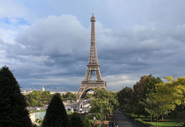 Eiffel Tower in Paris, France (photo by Rijin, via Wikimedia Commons)