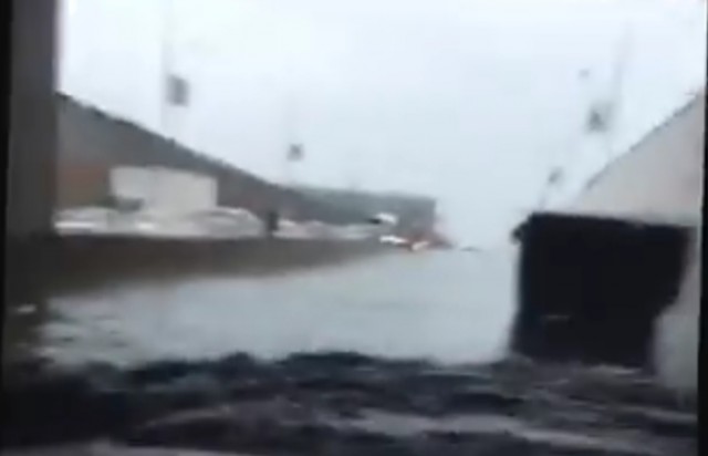 Tesla Model S 'swimming' through flooded underpass, June 2016 [YouTube video by Sanzhar Altayev]