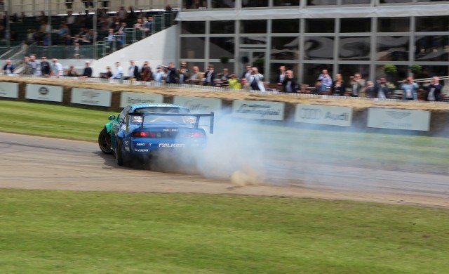Nissan 240SX S14 drift car makes its way up the hill at 2016 Goodwood Festival of Speed Nissan 240SX S14 drift car makes its way up the hill at 2016 Goodwood Festival of Speed