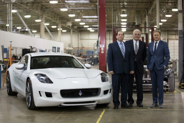 From left to right: Gilbert Villarreal, Bob Lutz, Henrik Fisker