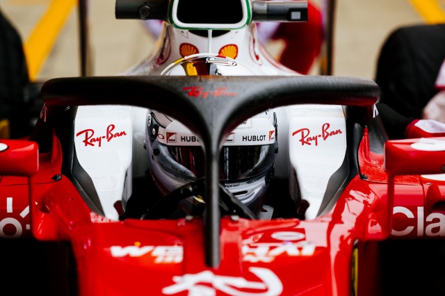 2016 Ferrari Formula One car equipped with Halo cockpit protection 2016 Ferrari Formula One car equipped with Halo cockpit protection