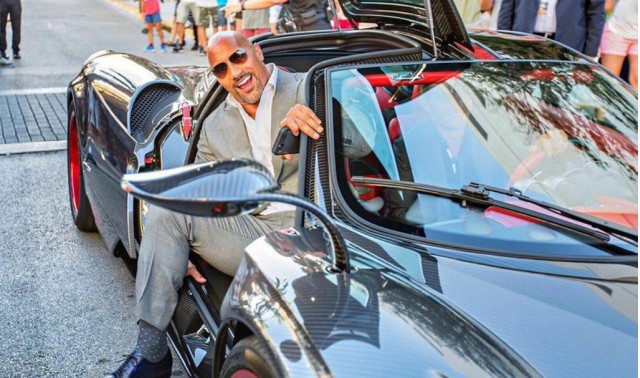 Dwayne ‘The Rock’ Johnson in a Pagani Huayra - Image via duPont Registry Dwayne ‘The Rock’ Johnson in a Pagani Huayra - Image via duPont Registry