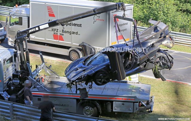 Koenigsegg One:1 crash on the Nürburgring - Image via S. Baldauf/SB-Medien
