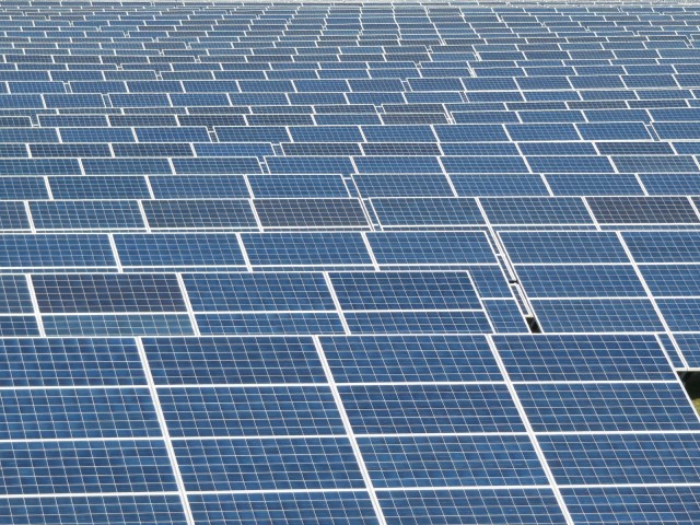 Photovoltaic solar power field at Volkswagen plant in Chattanooga, Tennessee