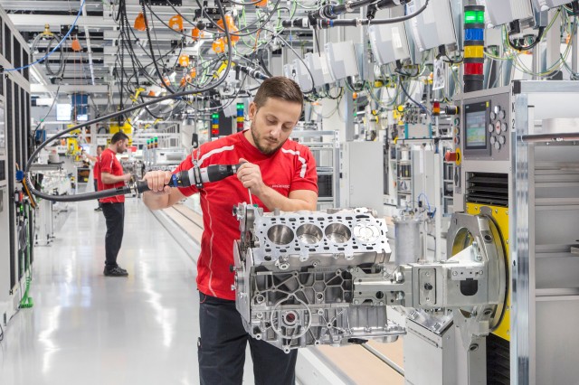 Porsche 8-cylinder engine plant in Stuttgart-Zuffenhausen, Germany