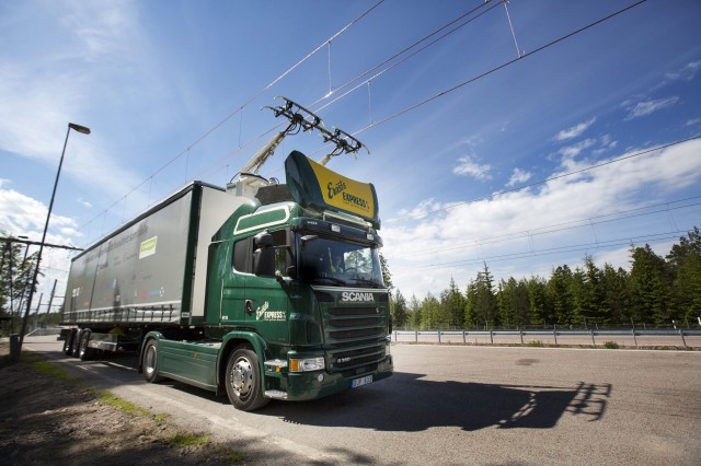 Scania hybrid truck concept designed for "electric highway"