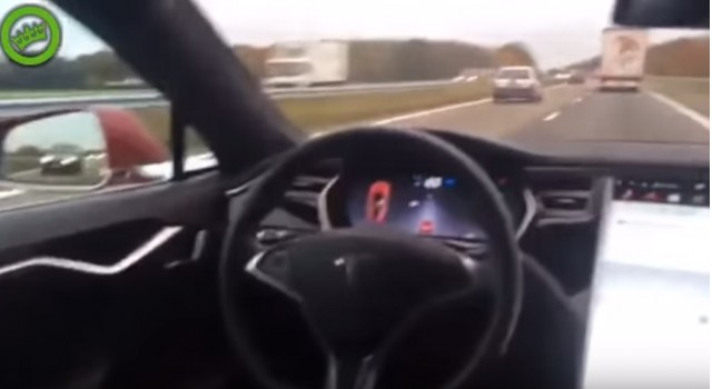 Tesla Model S owner tests Autopilot system from back seat Tesla Model S owner tests Autopilot system from back seat