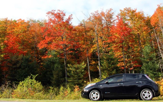 2012 Nissan Leaf in the autumn outside Ottawa, Ontario, Canada [photo: Ricardo Borba]