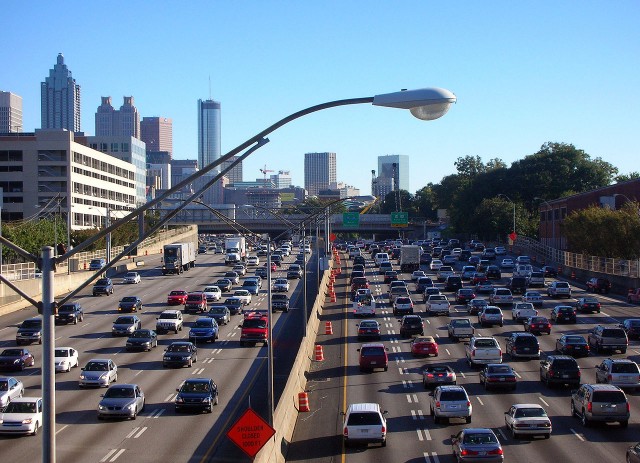 Traffic in Atlanta, Georgia during rush hour (via Wikimedia) Traffic in Atlanta, Georgia during rush hour (via Wikimedia)