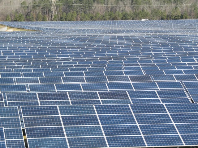 Photovoltaic solar power field at Volkswagen plant in Chattanooga, Tennessee