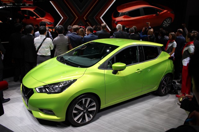 New fifth-generation Nissan Micra at launch, 2016 Paris Motor Show
