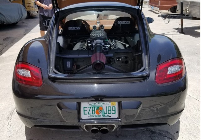 Porsche Cayman with Ford Mustang 5.0-liter V-8