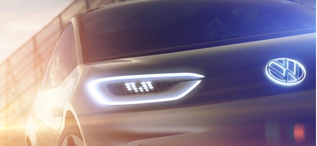 Teaser for Volkswagen electric car concept debuting at 2016 Paris auto show