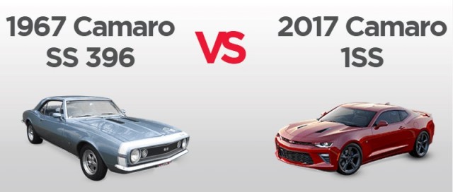 1967 Chevrolet Camaro SS 396 compared to the 2017 Camaro 1SS