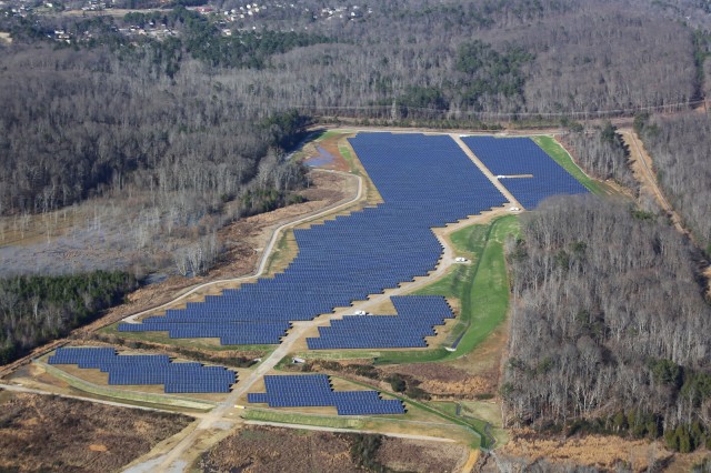 Photovoltaic solar power field at Volkswagen plant in Chattanooga, Tennessee