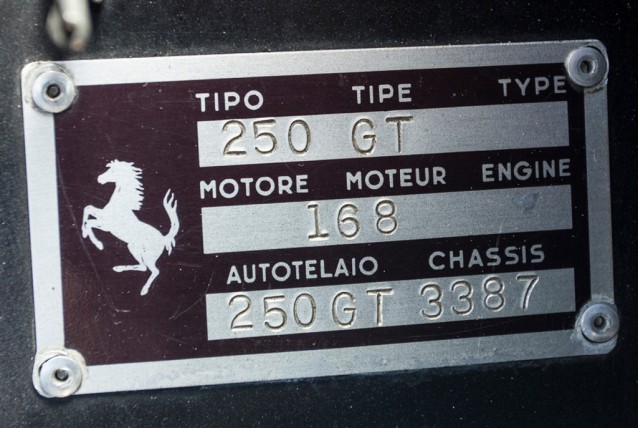 1962 Ferrari 250 GTO bearing chassis number 3387 - Image via Talacrest