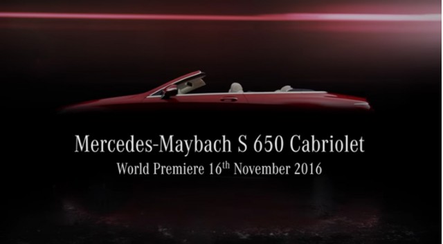Mercedes-Maybach S650 Cabriolet teased ahead of 2016 Los Angeles auto show
