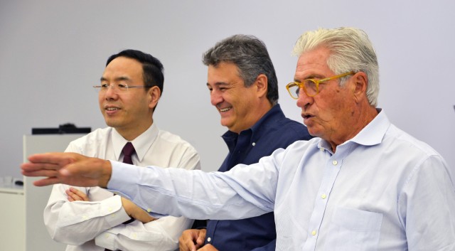 Left to right: Matthew Jin, Fabrizio Giugiaro and Giorgetto Giugiaro